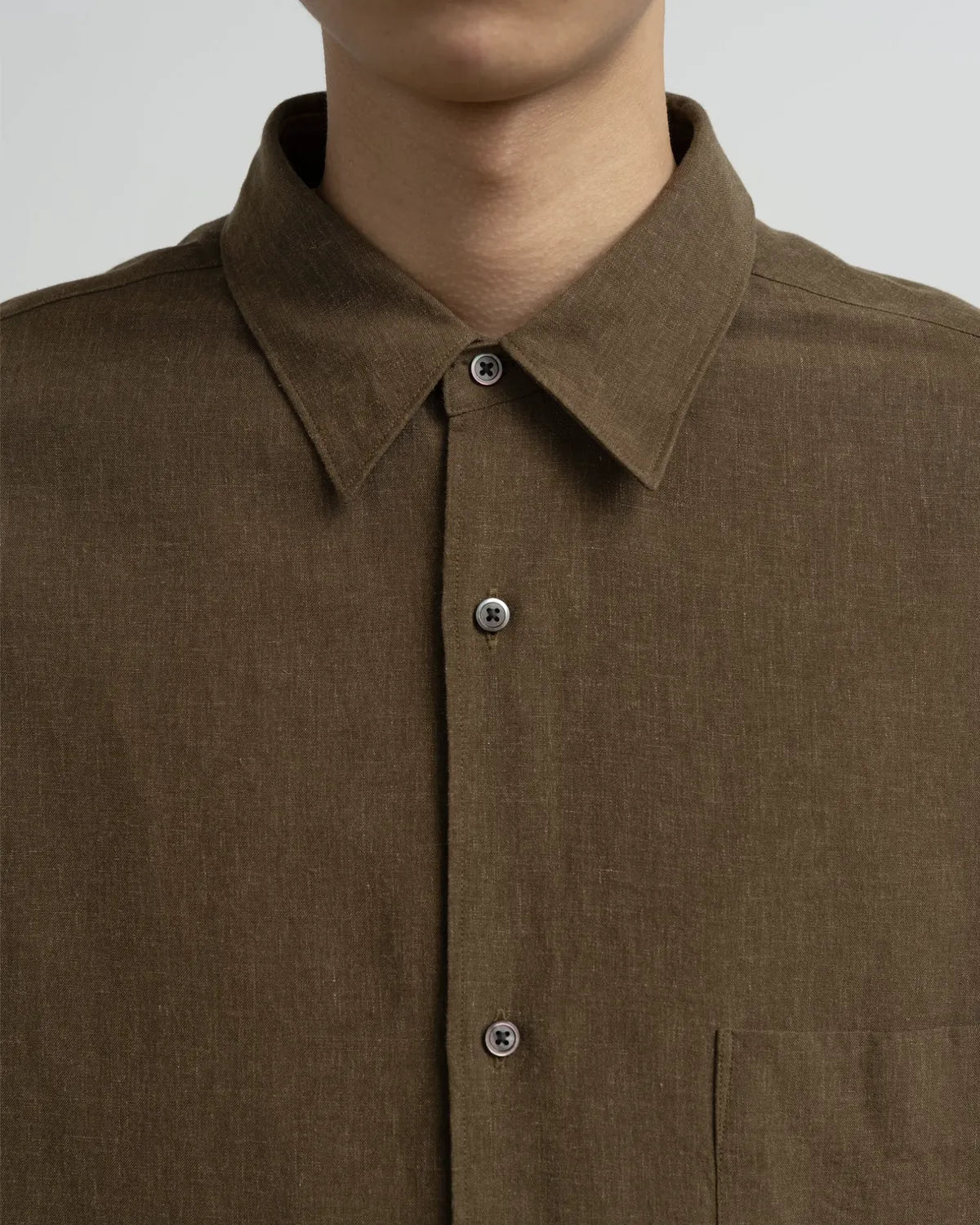 Graphpaper / Linen Cupro L/S Oversized Regular Collar Shirt (GM263-50310)