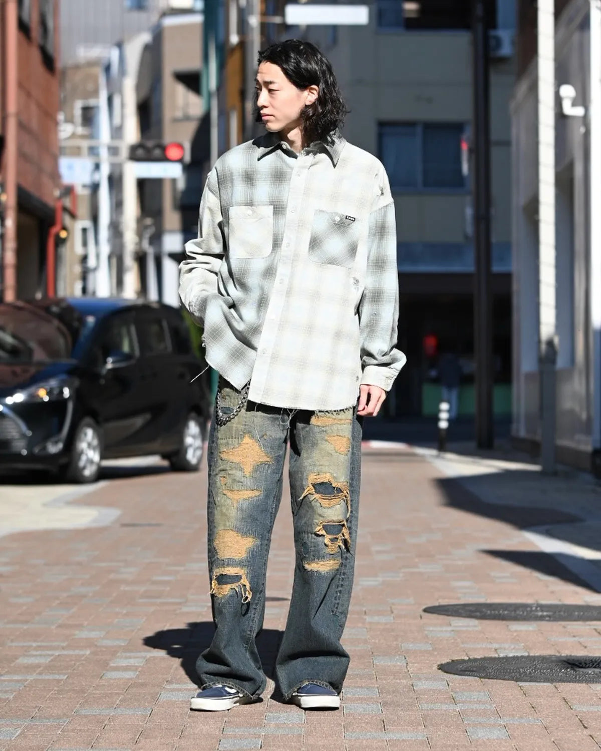 KAMIYA / Repaired Crazy Check Shirt (G16SH052)