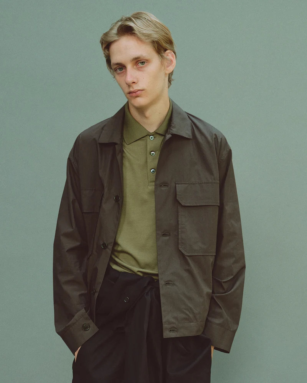 MARKAWARE / SUPER 160's WOOL WASHABLE KNIT SHORT SLEEVE POLO (A25A07CS01B)