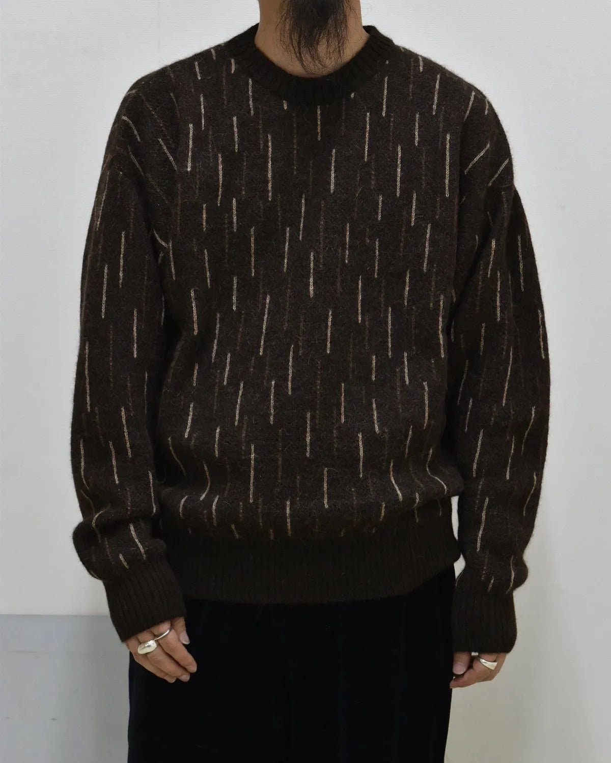 MARKAWARE / Natural Colar Alpaca Rain Drop Pattern Jumper (A25C21SW01C)