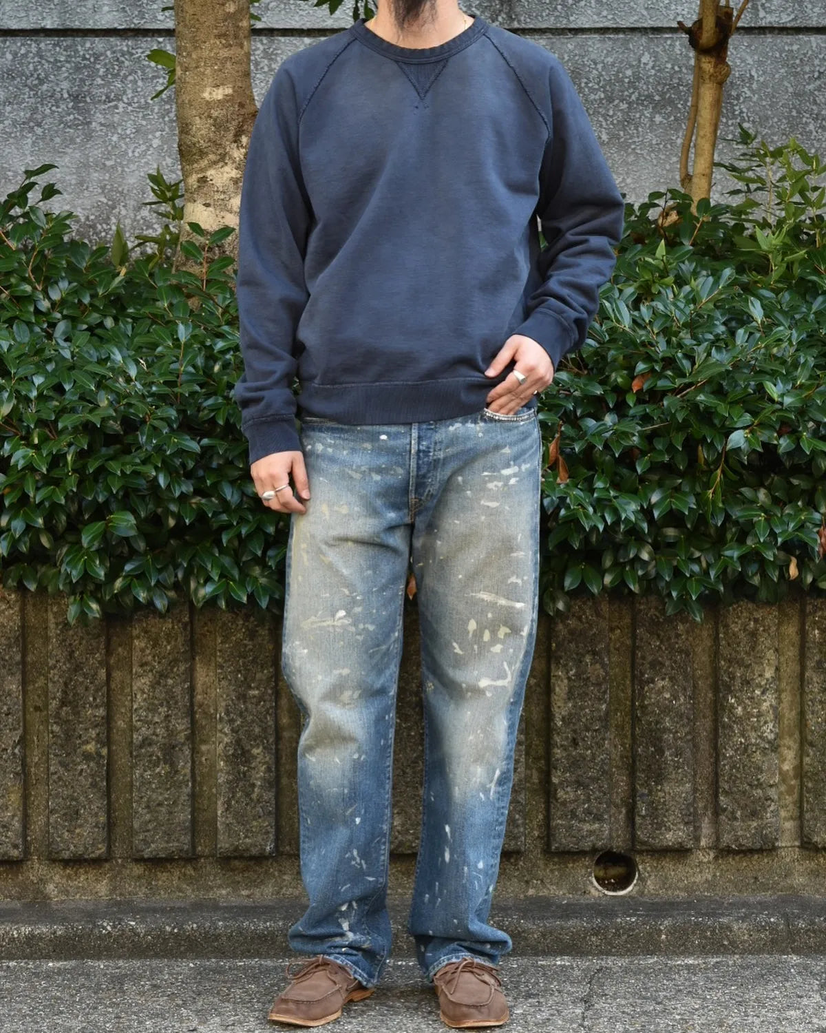 RRL / ガーメントダイド フレンチ テリー スウェットシャツ (MNRRKNI16820181)