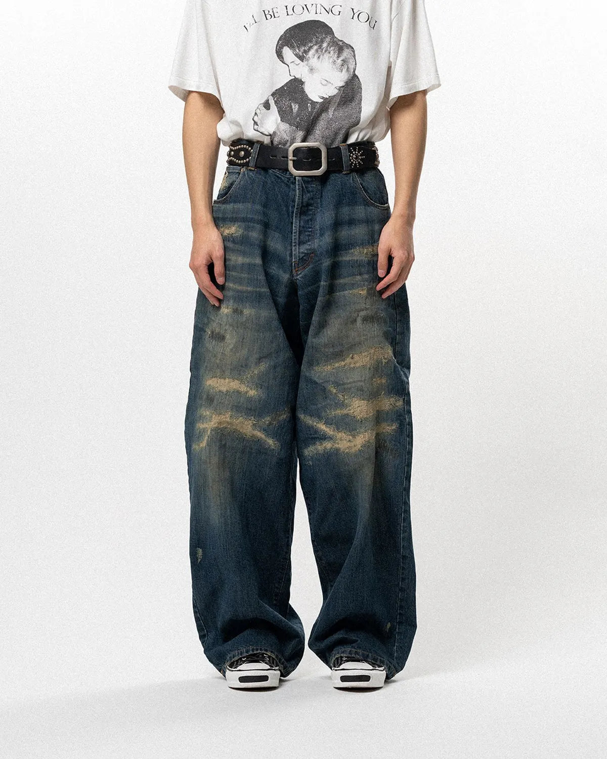 KAMIYA / BORO Super Baggy Denim Pants (G16PT043)