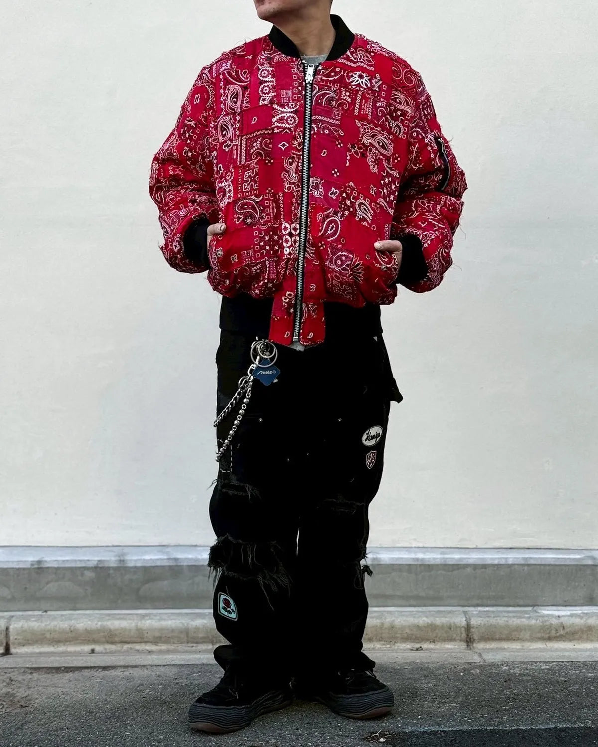 MIYAGIHIDETAKA -Rafu- / Bandana Patchwork MA-1 (MH055)