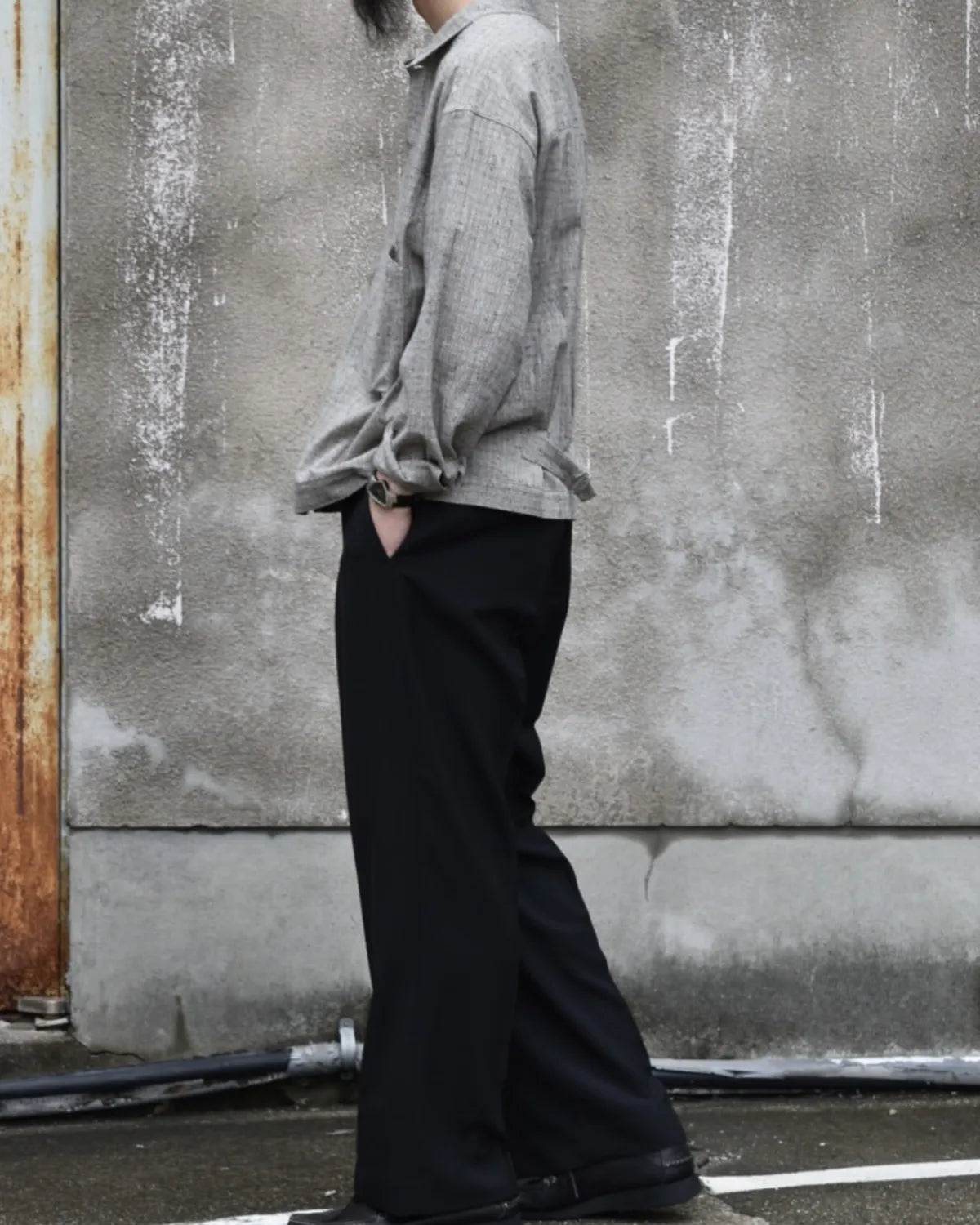 marka / Recycled Polyester Non-Mulesed Wool Gabardine Regular Straight Trousers (M25C07PT02C)