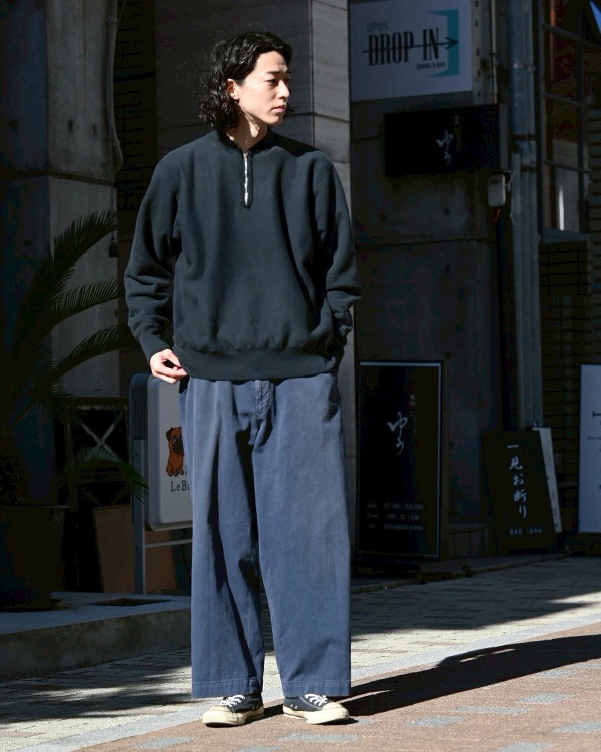 A.PRESSE / Vintage Half Zip Rib Collar Sweatshirt (26SAP-05-11)