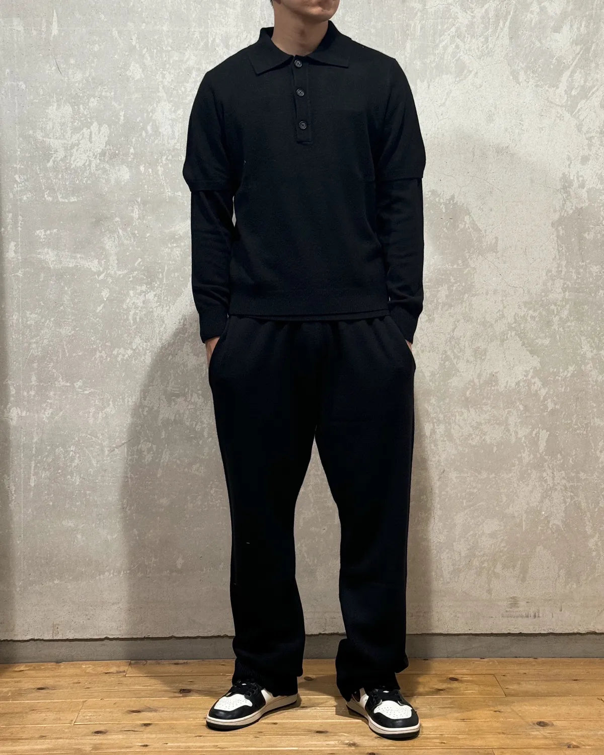 entire studios / SHORT SLEEVE KNIT POLO  (UNU-25-11087)
