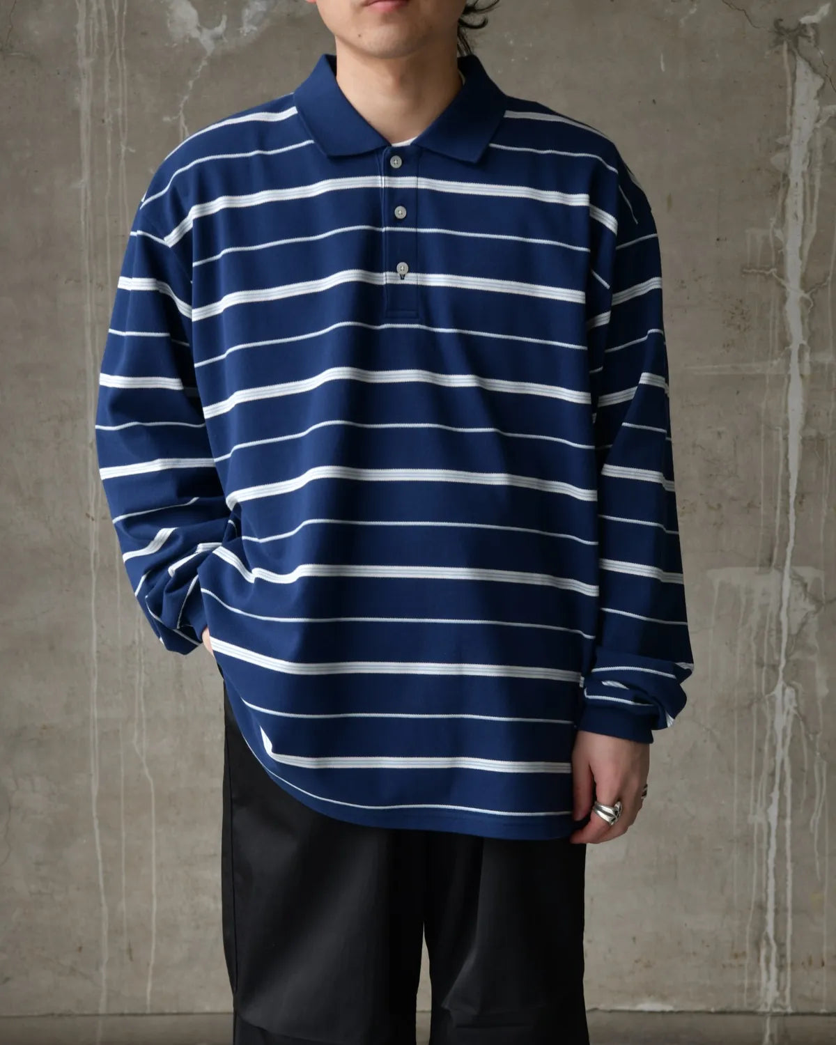 COOTIE PRODUCTIONS® / Moss Stitch Border L/S Polo (CTE-26S327)
