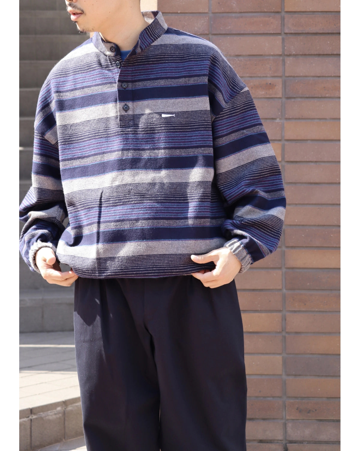 DESCENDANT / TETTY STRIPE PULLOVER LS SHIRT (262TQDS-SHM05)