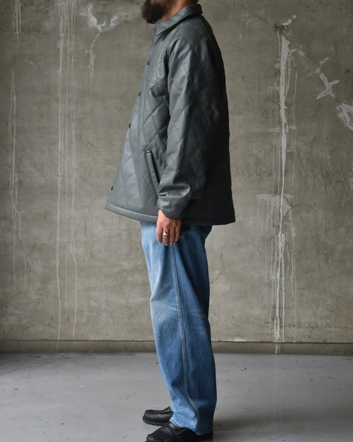 CHALLENGER / QUILTING LEATHER JACKET (CLG-JK 025-008)