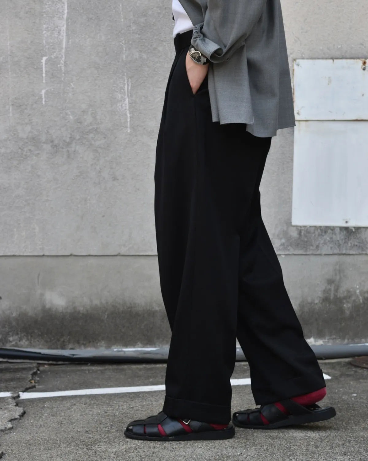 MARKAWARE / Organic Wool 2/80 Gabardine Double Pleated Classic Wide Trousers (A25C01PT01C)