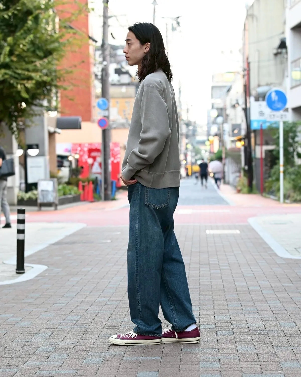 A.PRESSE / Vintage Half Zip Rib Collar Sweatshirt (25AAP-05-07)