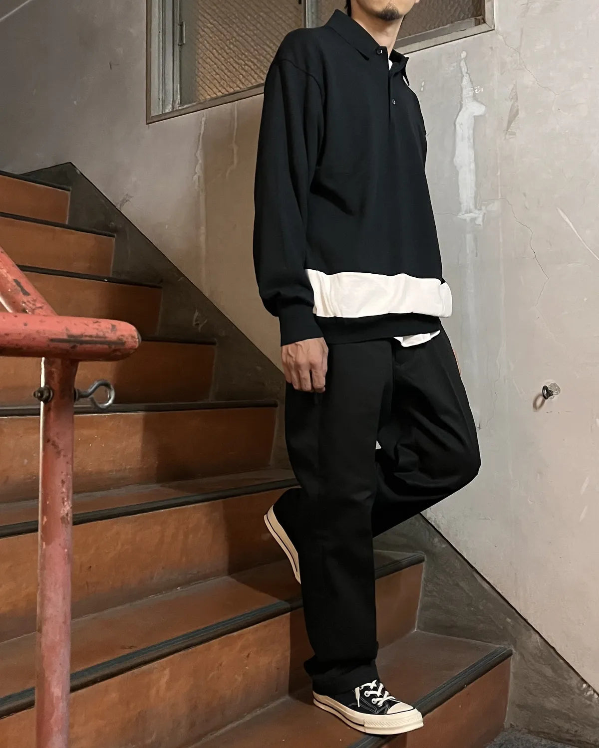 SEQUEL / KNIT POLO LONG SLEEVE (SQ-26SS-KN-03)