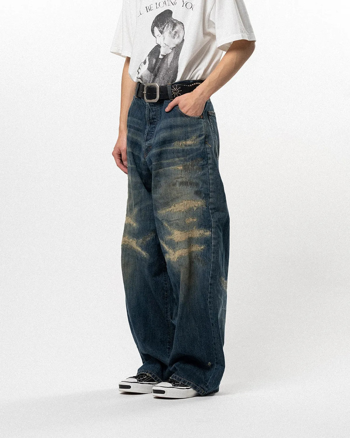 KAMIYA / BORO Super Baggy Denim Pants (G16PT043)
