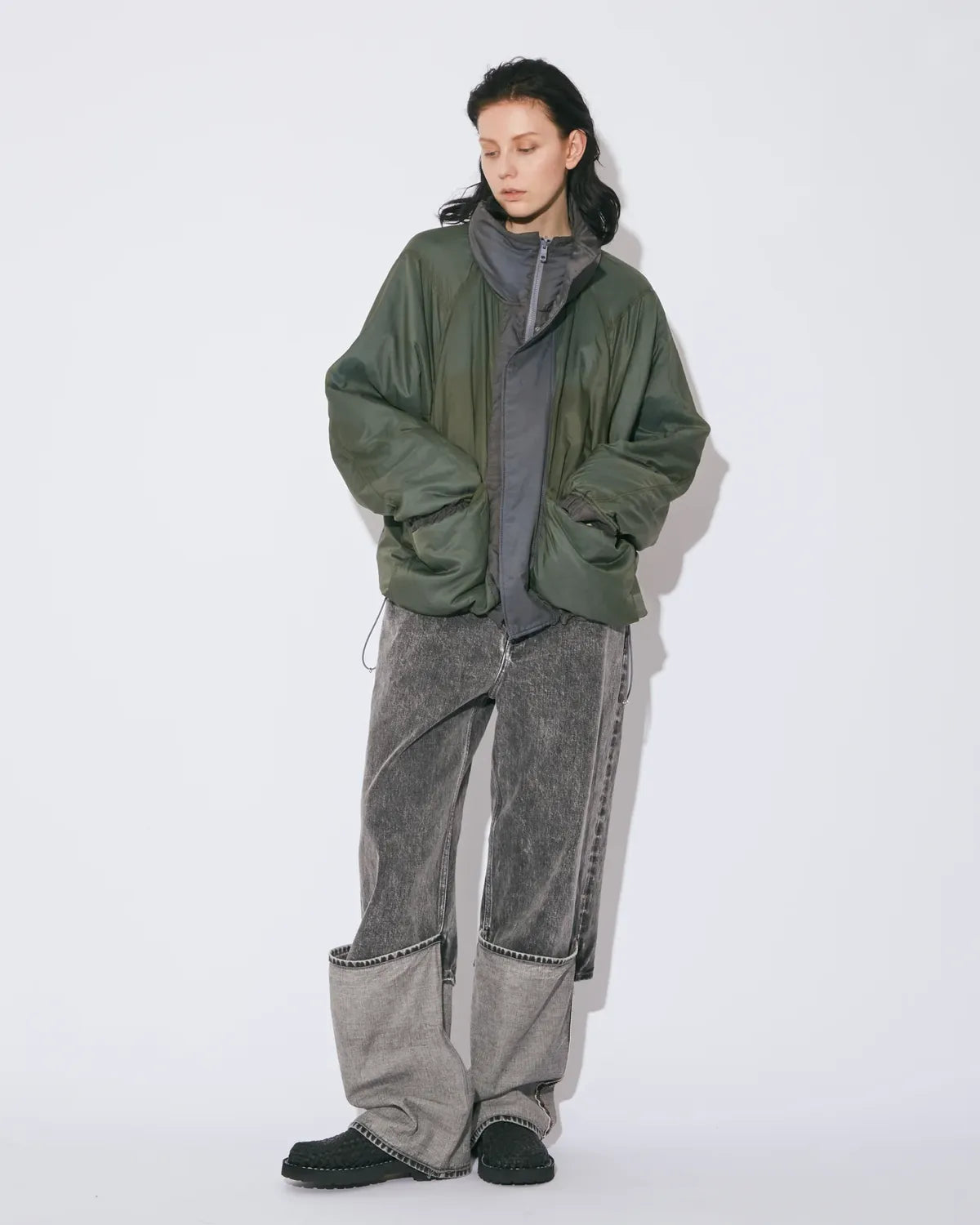beautiful people / selvedfe denim flip hem pants -Women's- (1545105034)