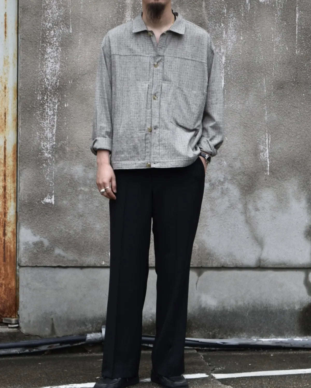 marka / Recycled Polyester Non-Mulesed Wool Gabardine Regular Straight Trousers (M25C07PT02C)