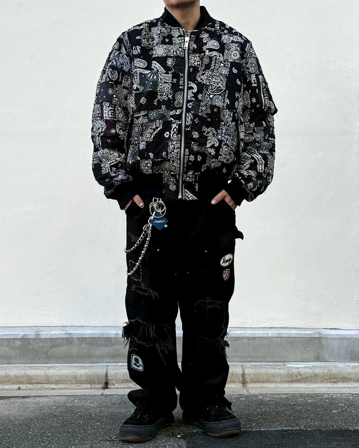 MIYAGIHIDETAKA -Rafu- / Bandana Patchwork MA-1 (MH055)