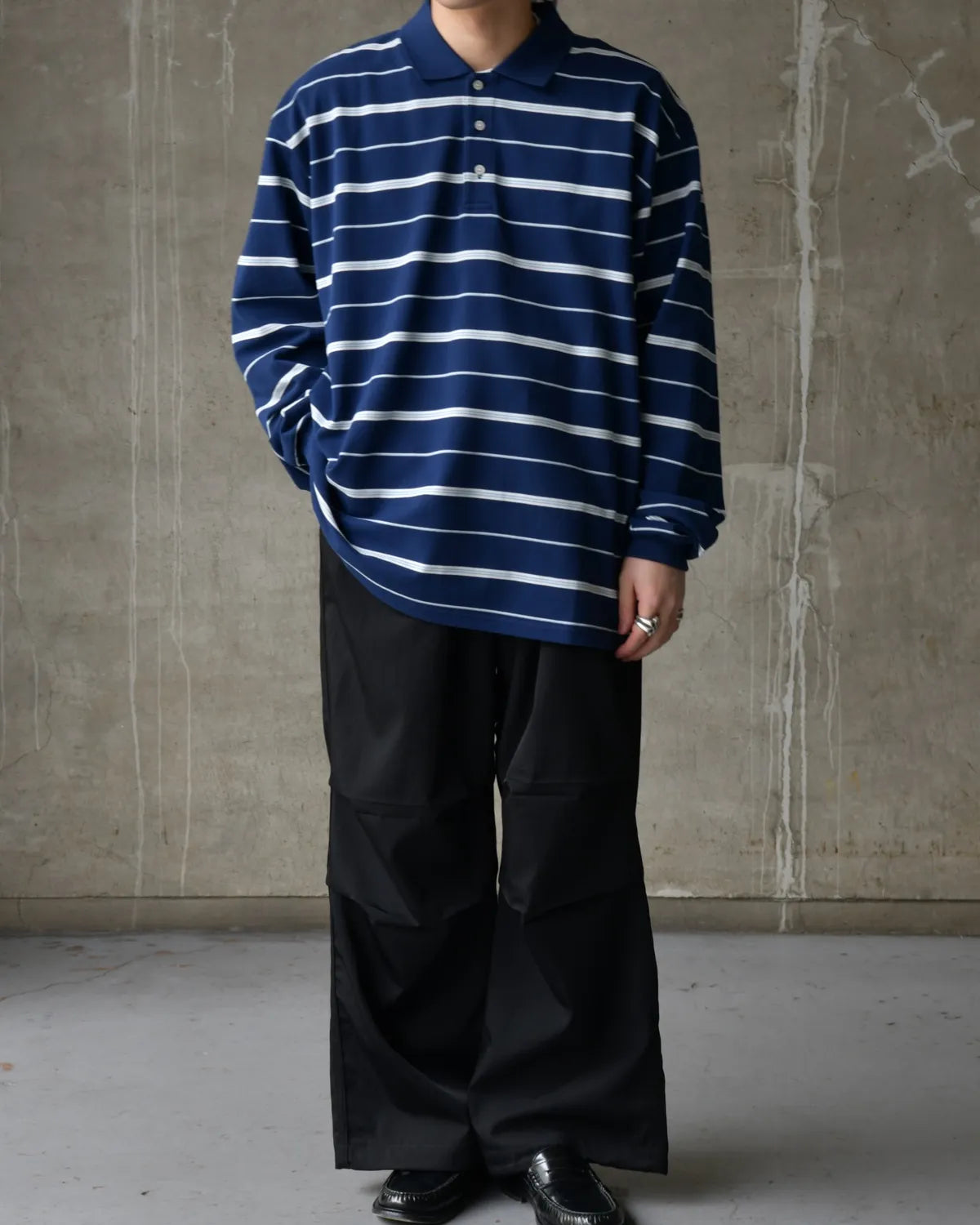 COOTIE PRODUCTIONS® / Moss Stitch Border L/S Polo (CTE-26S327)