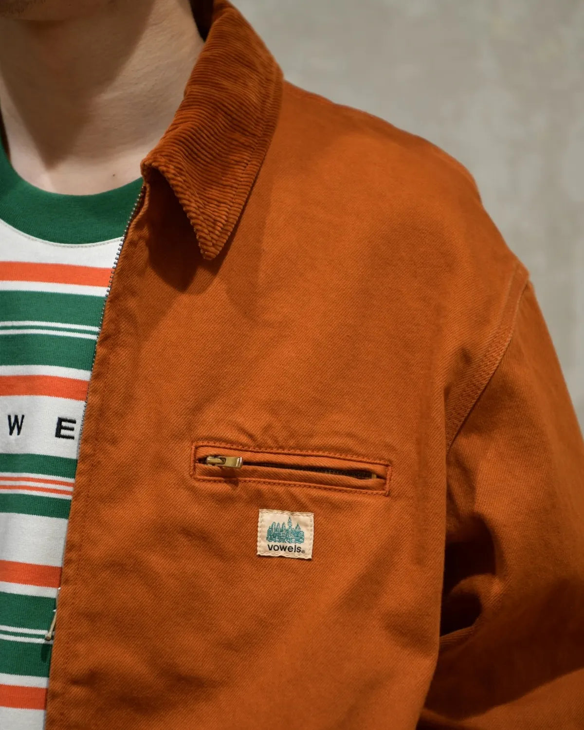 vowels / CORD COLLARED ZIP UP (VO-26SS-OW065)