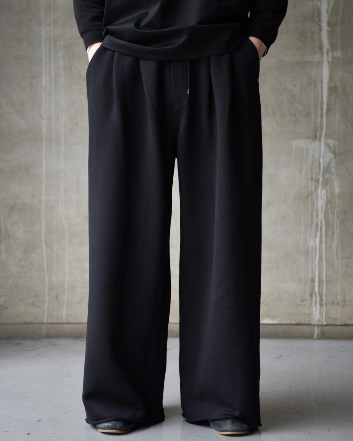 DOVER STREET MARKET kei ninomiya / PLEATED PANTS COTTON BACK PILE KNIT (DSM01P005)