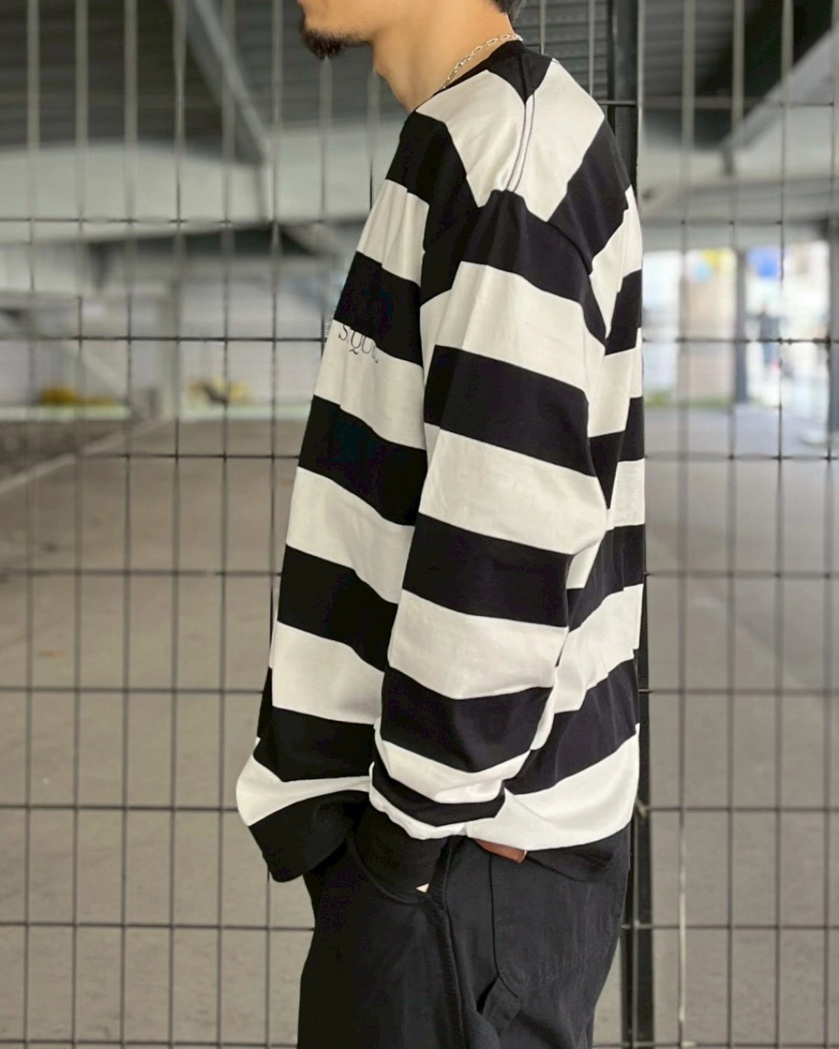 SEQUEL / BORDER LONG SLEEVE T-SHIRT (SQ-25AW-CS-06)