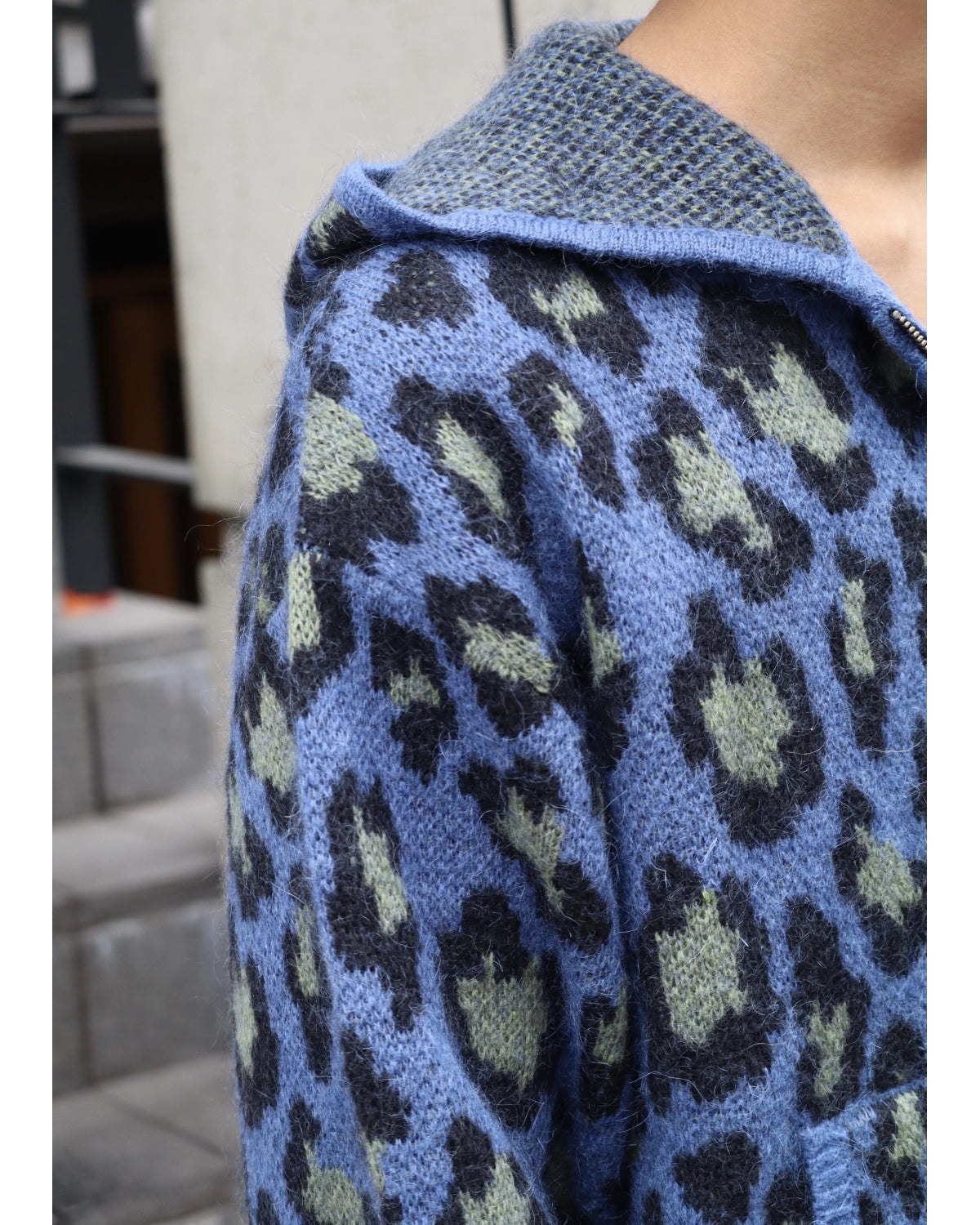 WOKE EDGE / Leoparad Mohair Zip Knit (2621-15913-0053004)