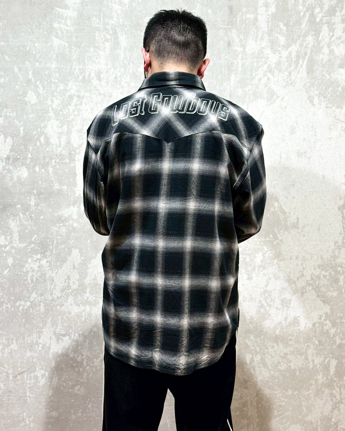LASTMAN / OMBRE PLAID WESTERN SHIRTS -L/S- (251LM-SH03)
