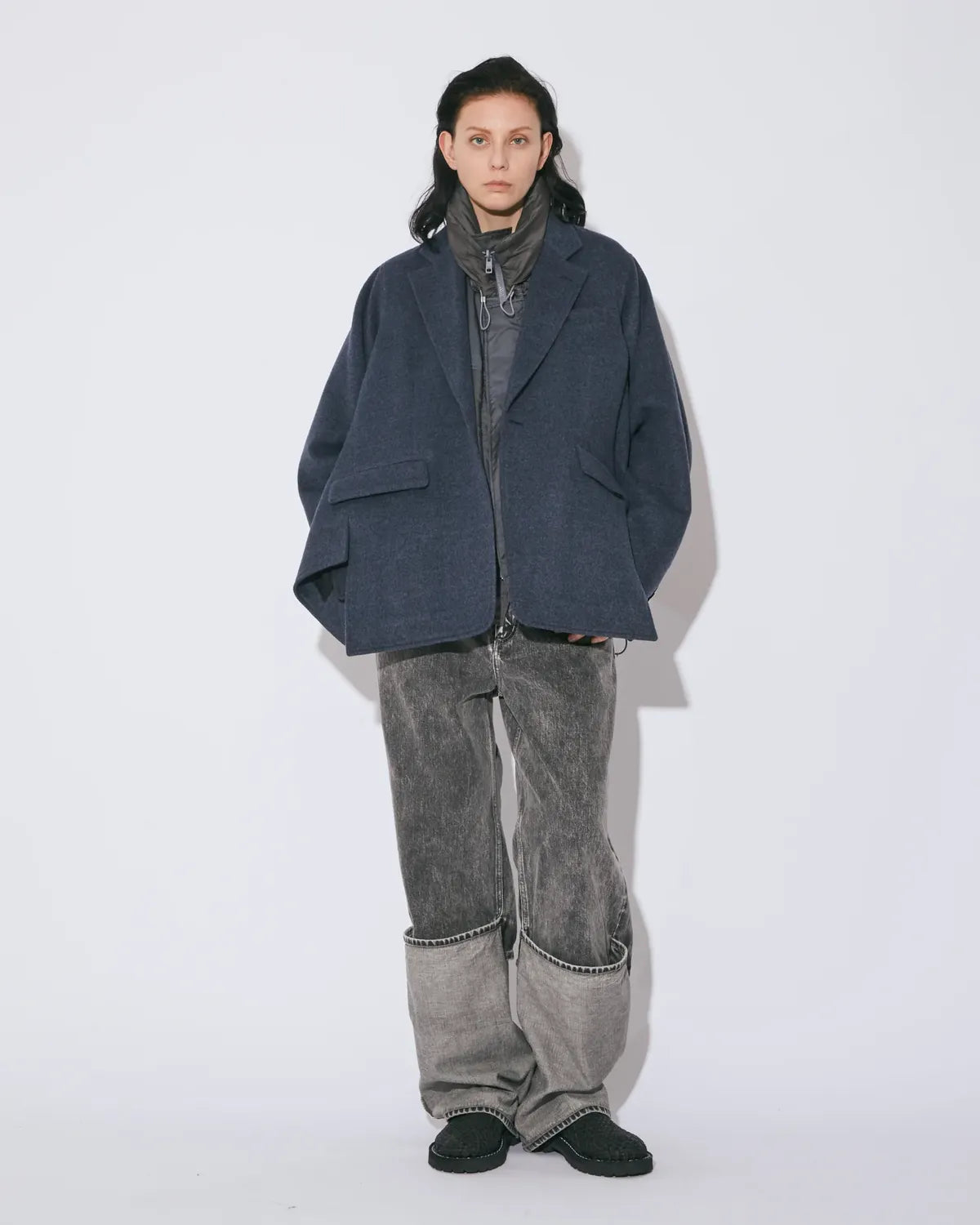 beautiful people / selvedfe denim flip hem pants -Women's- (1545105034)