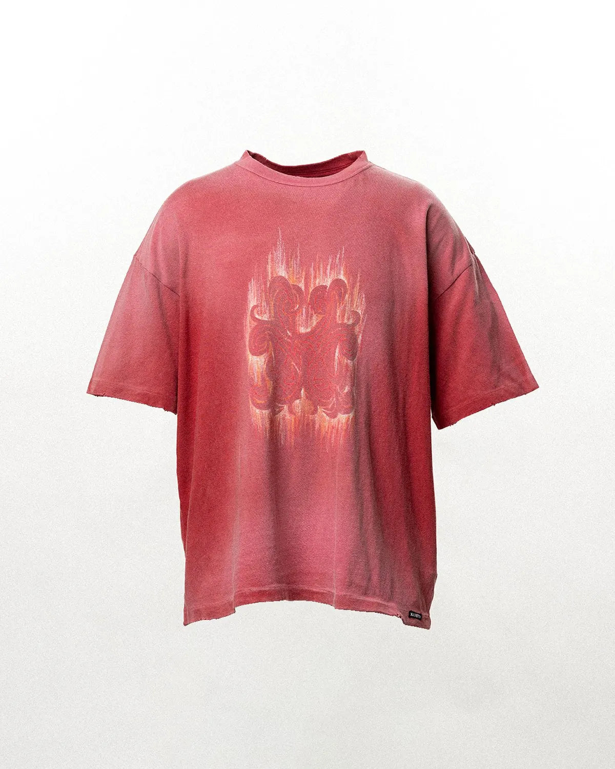 KAMIYA / "CRAYON FLAME" Distressed T-shirt (G16TS085)