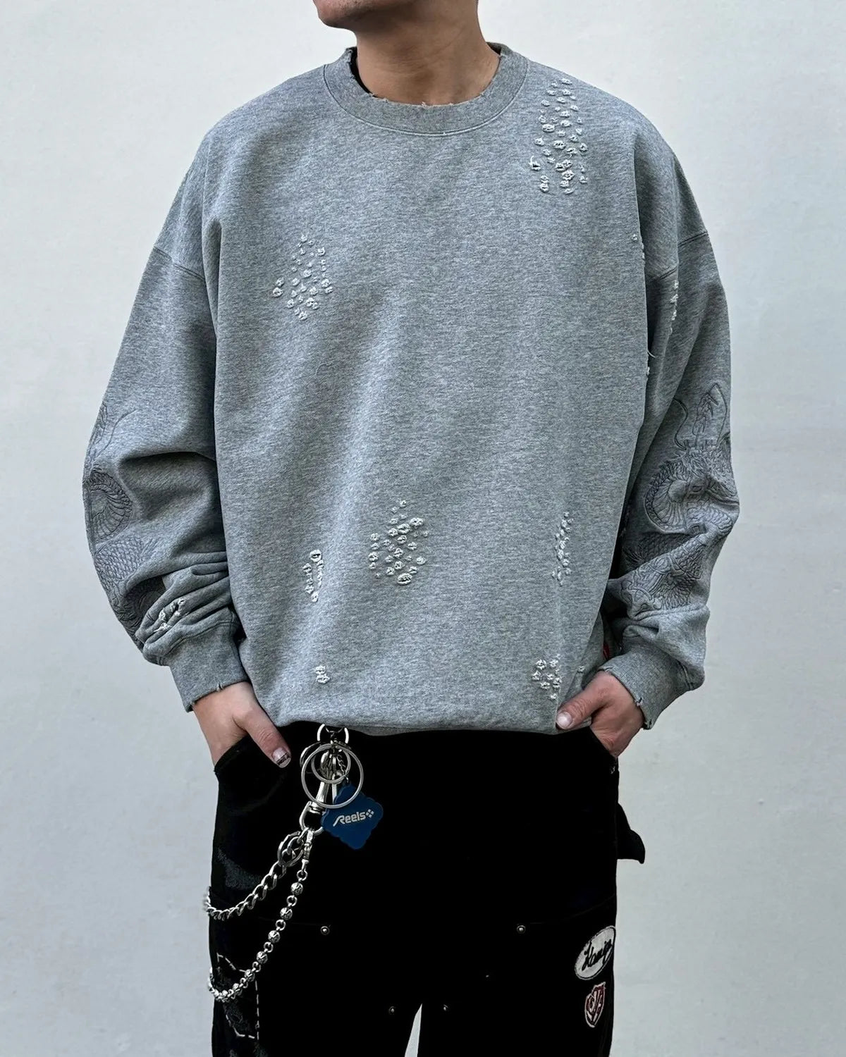DELUXE / DELUXE × TIGHTBOOTH DAMAGE CREW SWEAT (26SD2718)
