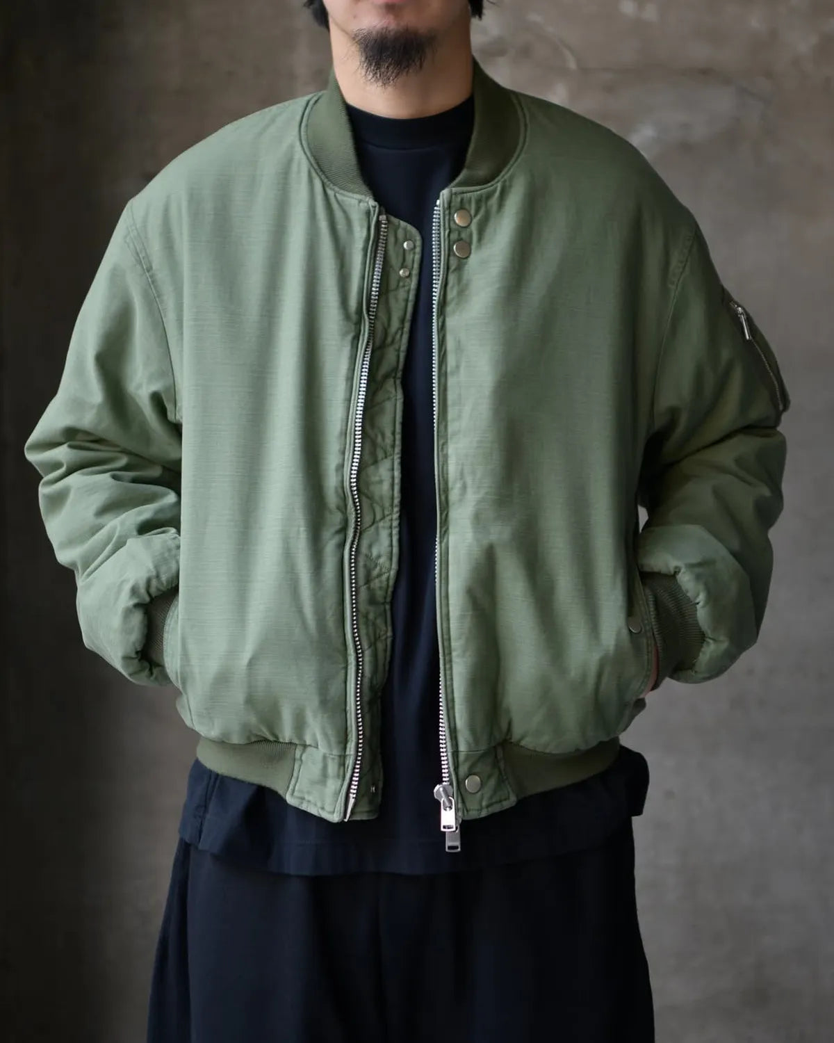 NONNATIVE / TROOPER PUFF BLOUSON COTTON BACKSATIN PIGMENT DYE WITH WINDSTOPPER® (NN-JU4702)