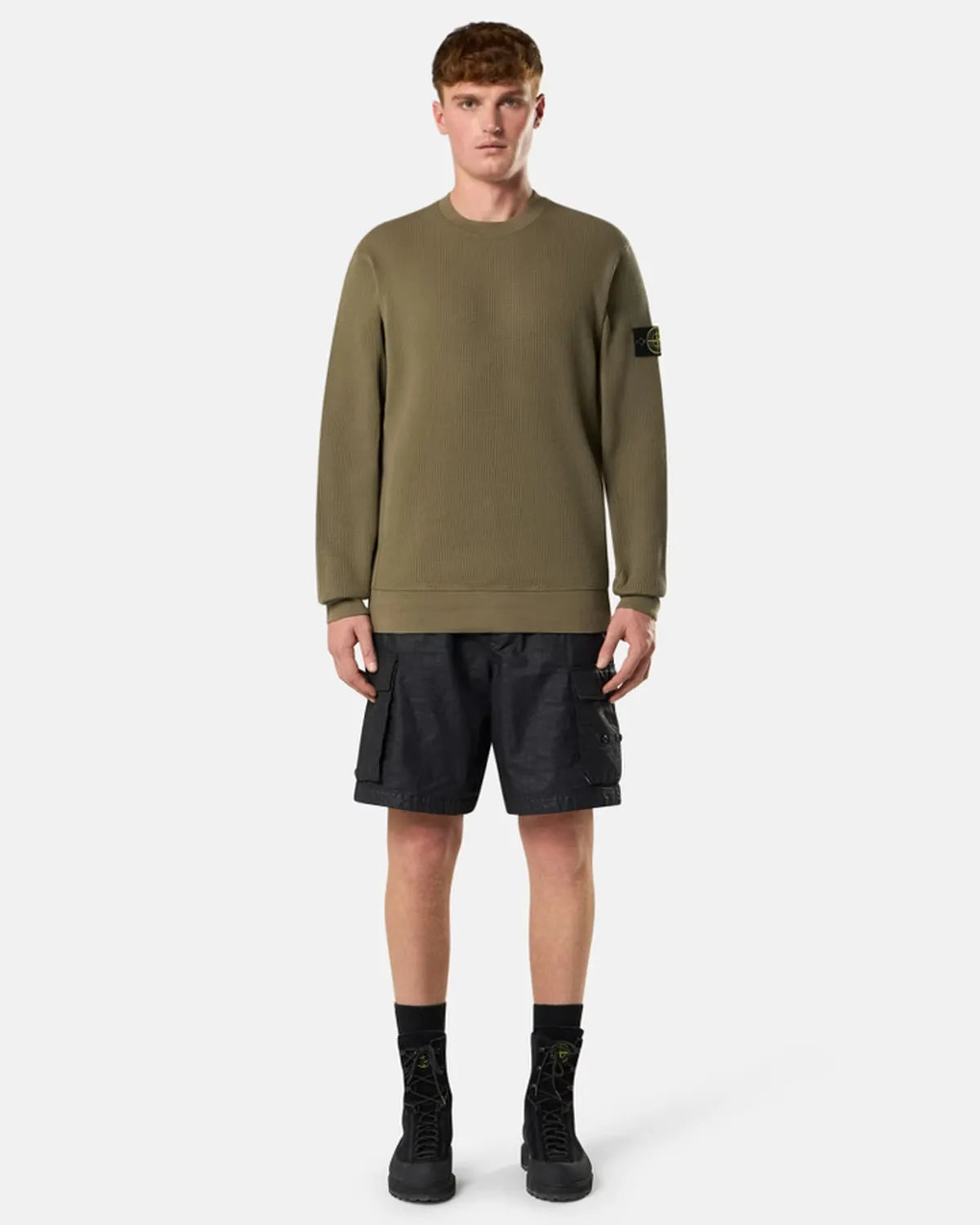 STONE ISLAND / ORGANIC COTTON WAFFLE FLEECE (L1S156100056)