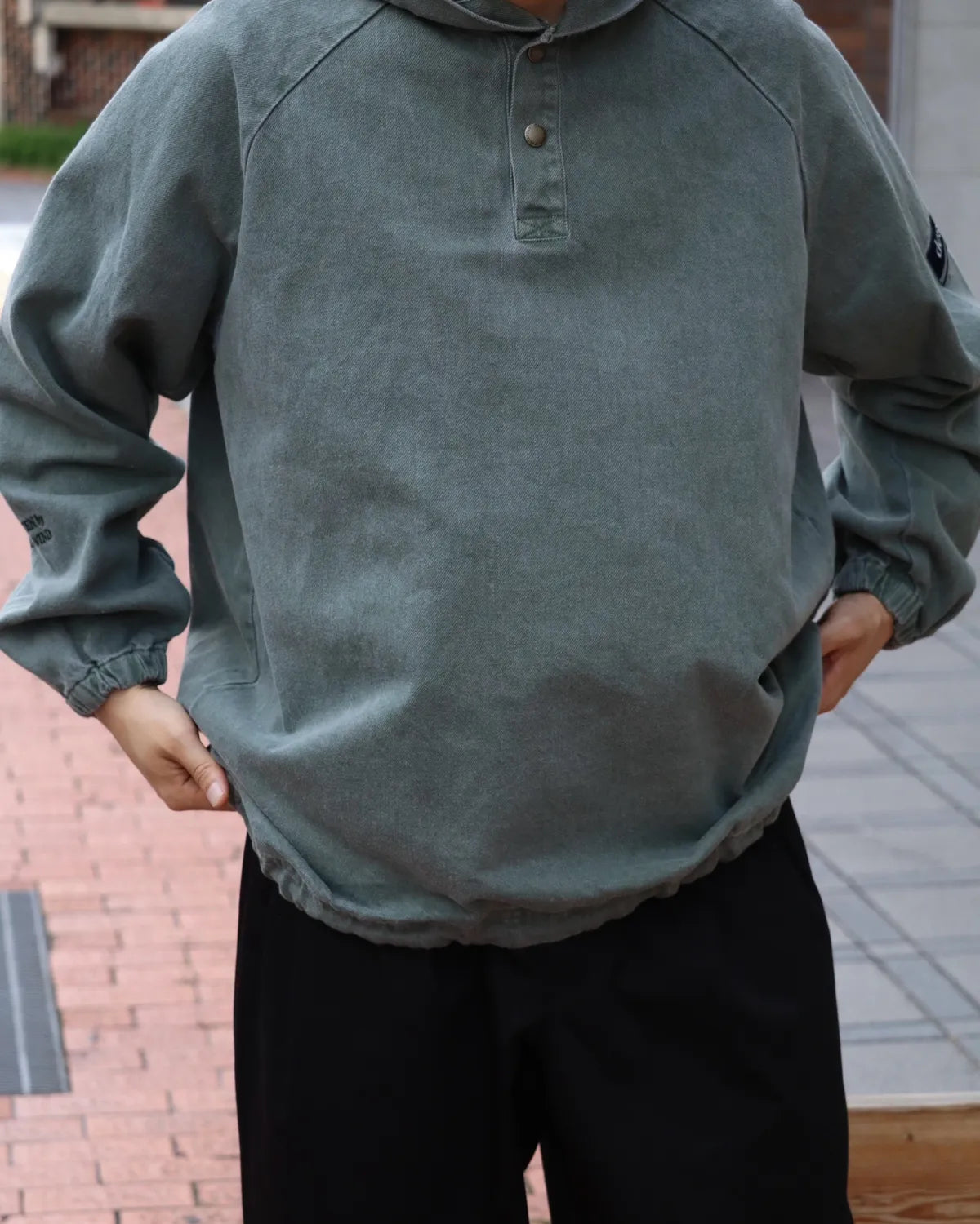 DESCENDANT / MOLE HOODED LS SHIRT PIGMENT DYE (262WVDS-SHM04)