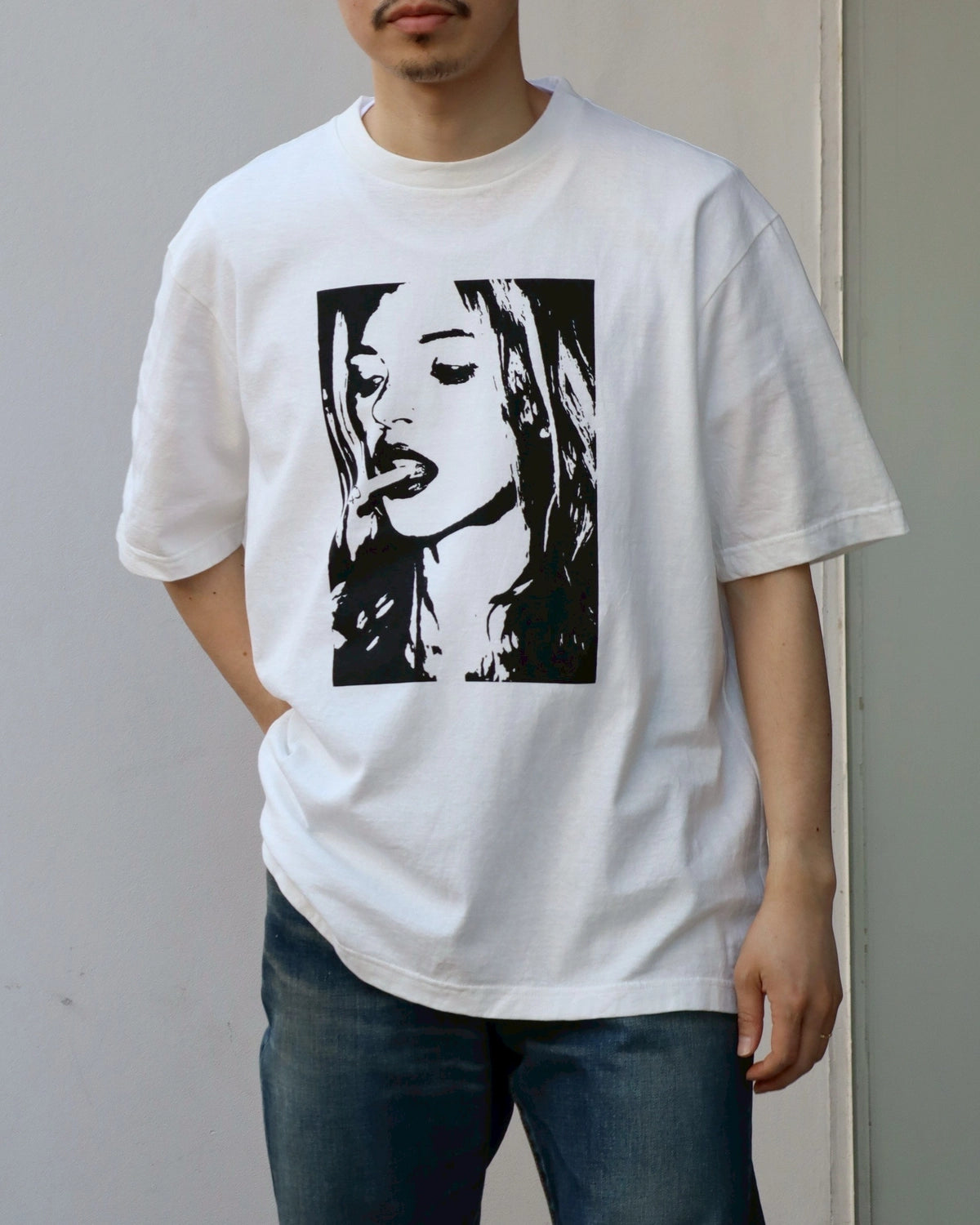MINEDENIM / Monochrome Two tone Face Crewneck T-SH (2504-4002)