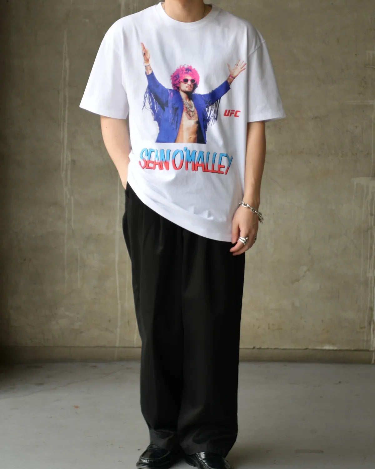 WACKO MARIA × UFC / WASHED HEAVY WEIGHT CREW NECK T-SHIRT -TYPE-4- (UFC-WM-WT04)