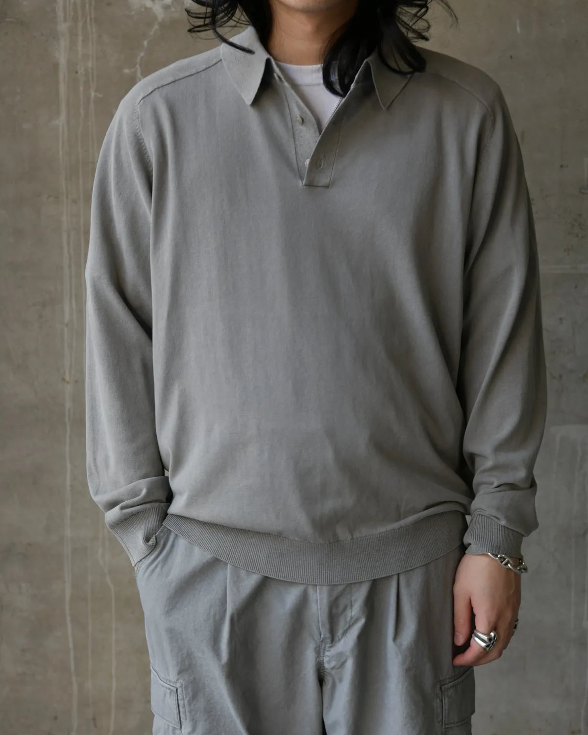 NONNATIVE / DWELLER POLO SWEATER COTTON (NN-K4802)