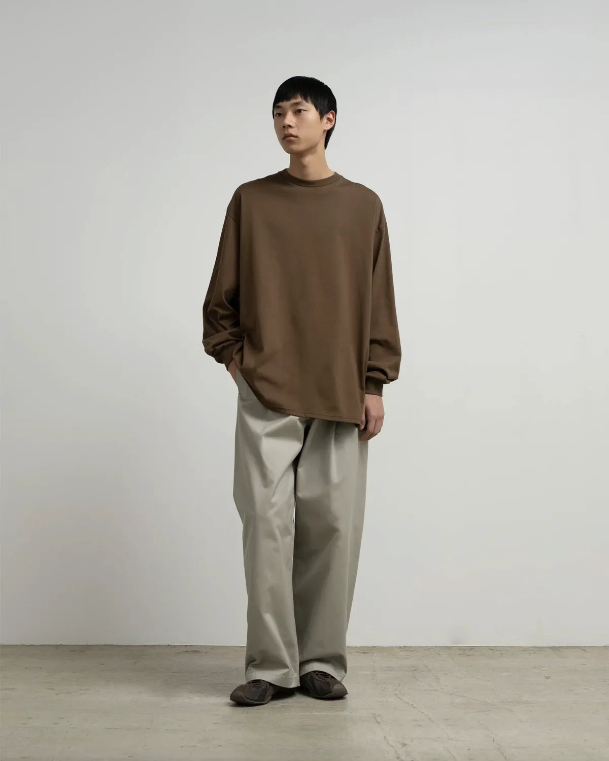 Graphpaper / Tri Spun Cotton L/S Oversized Tee (GM263-70358)