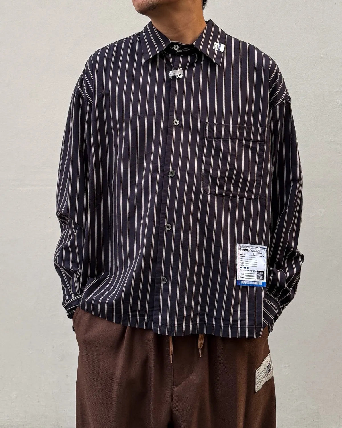 Maison MIHARA YASUHIRO in・stru(men-tal). / C/R STRIPE DRESS SHIRT (I17SH132)