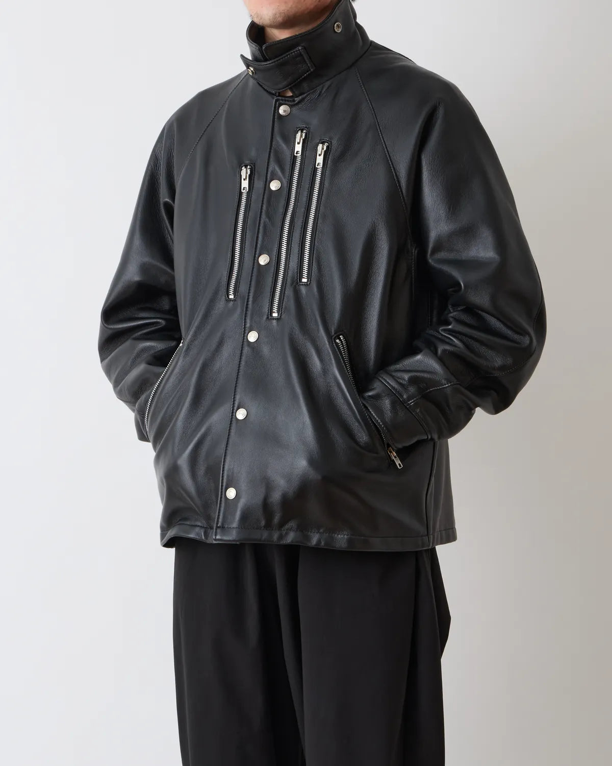 White Mountaineering × Schott / WM × Schott LEATHER COACH JACKET (WM2573214)