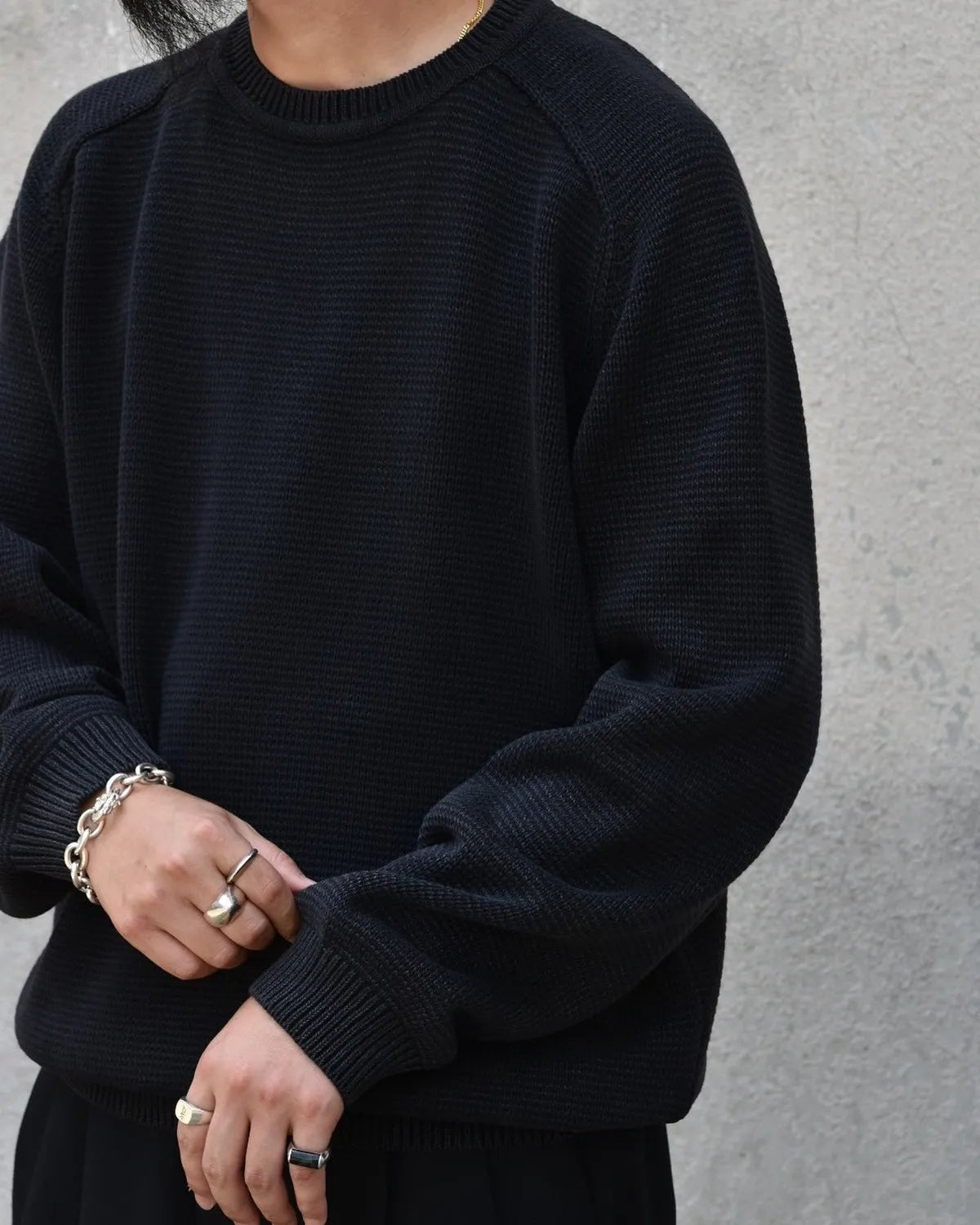 NONNATIVE / WORKER PULLOVER SWEATER COTTON YARN (NN-K4703)
