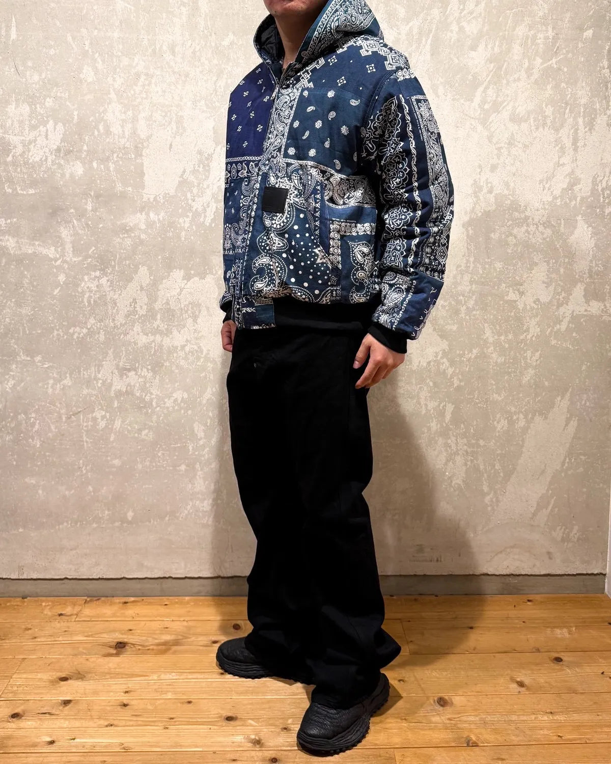 MIYAGIHIDETAKA -Rafu-  / Quilted Hoodie Jacket (MH027)