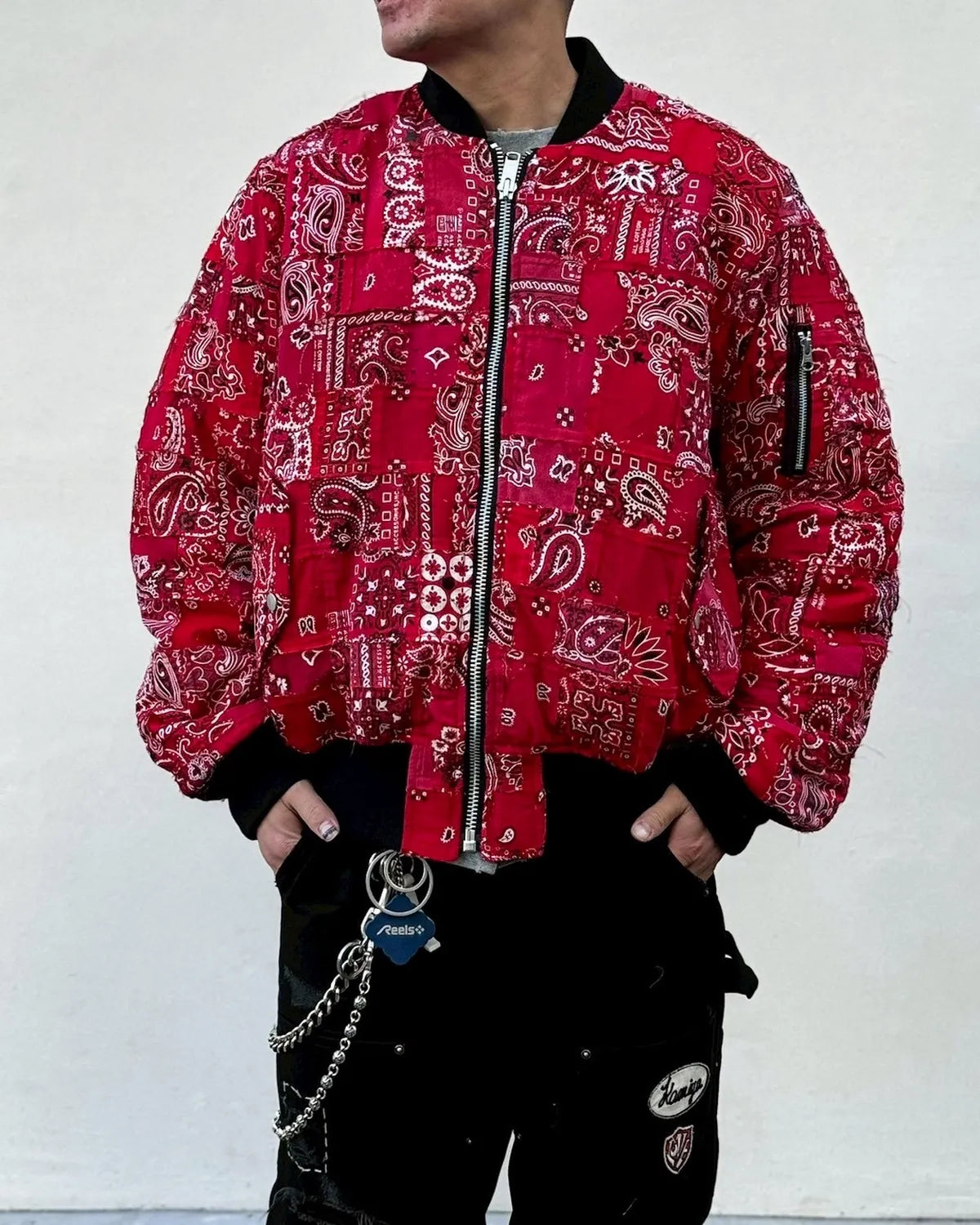 MIYAGIHIDETAKA -Rafu- / Bandana Patchwork MA-1 (MH055)