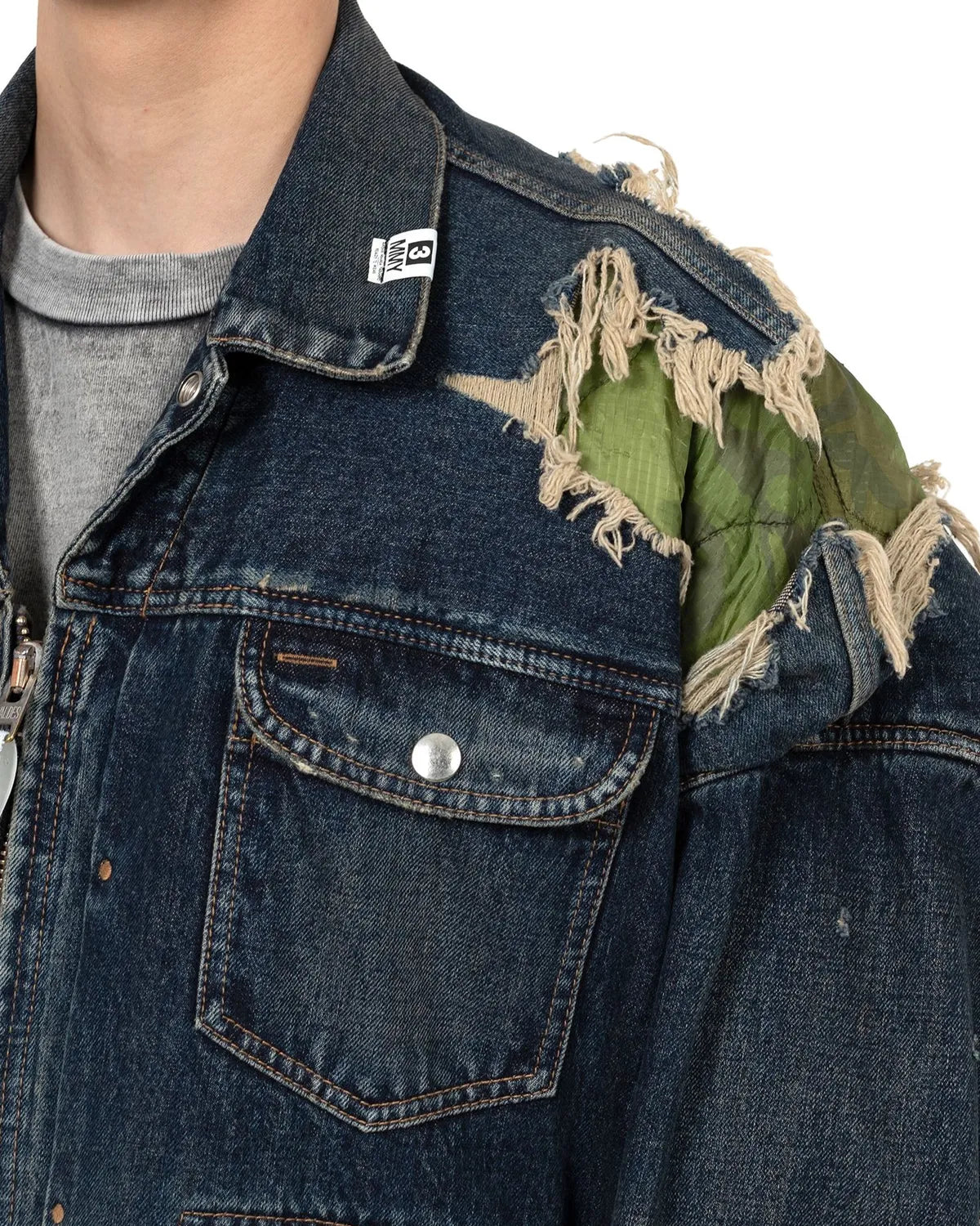 Maison MIHARA YASUHIRO / Military Jacket Layered Denim Jacket (J15BL121)