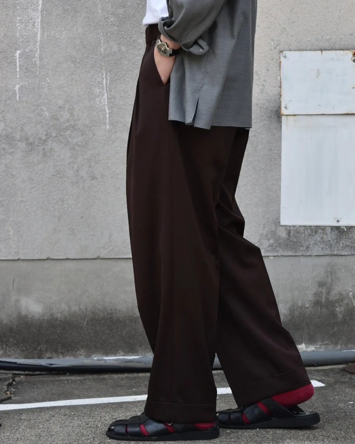MARKAWARE / Organic Wool 2/80 Gabardine Double Pleated Classic Wide Trousers (A25C01PT01C)