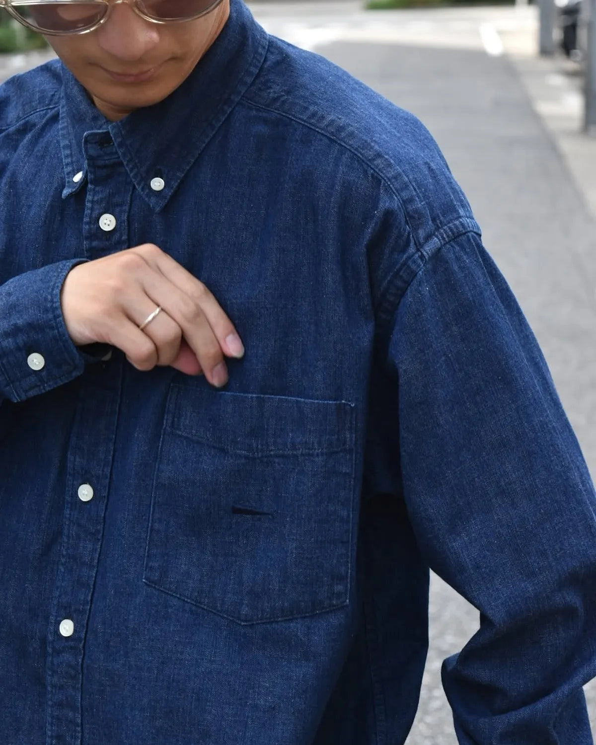 DESCENDANT / ALLEN DENIM LS SHIRT (252WVDS-SHM01)