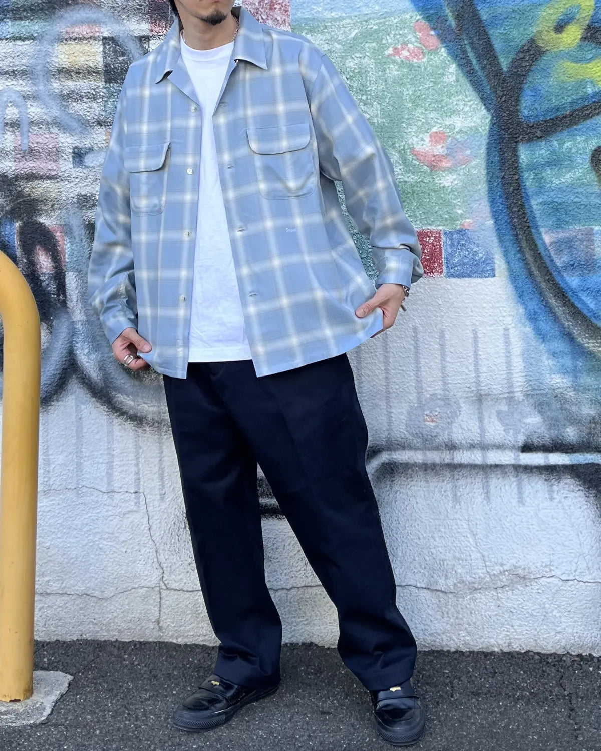SEQUEL / OMBRE CHECK LONG SLEEBE SHIRT (SQ-26SS-SH-02)