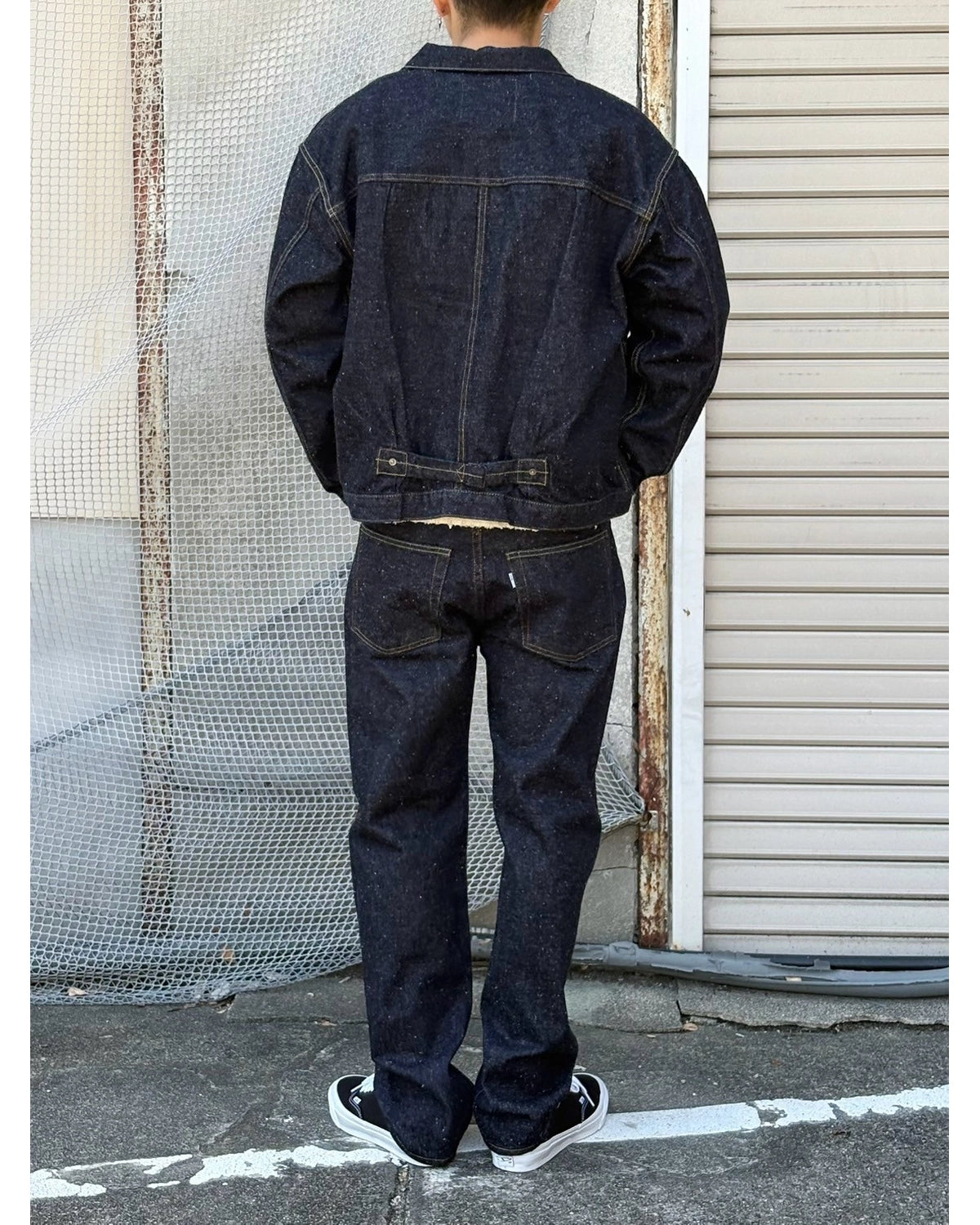 New Manual / #023 LV T-BACK DENIM JACKET BLEACH ONE-WASHED