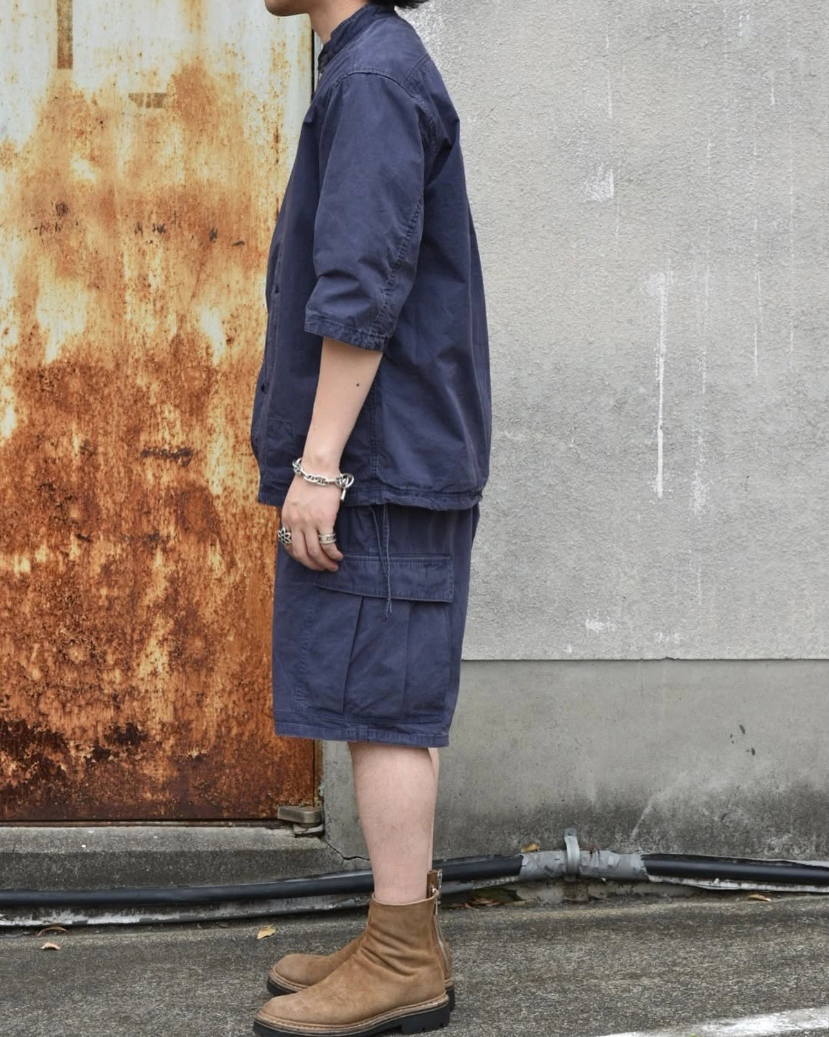 NONNATIVE / TROOPER Q/S SHIRT COTTON TYPEWRITER SULFUR DYE (NN-S4621)