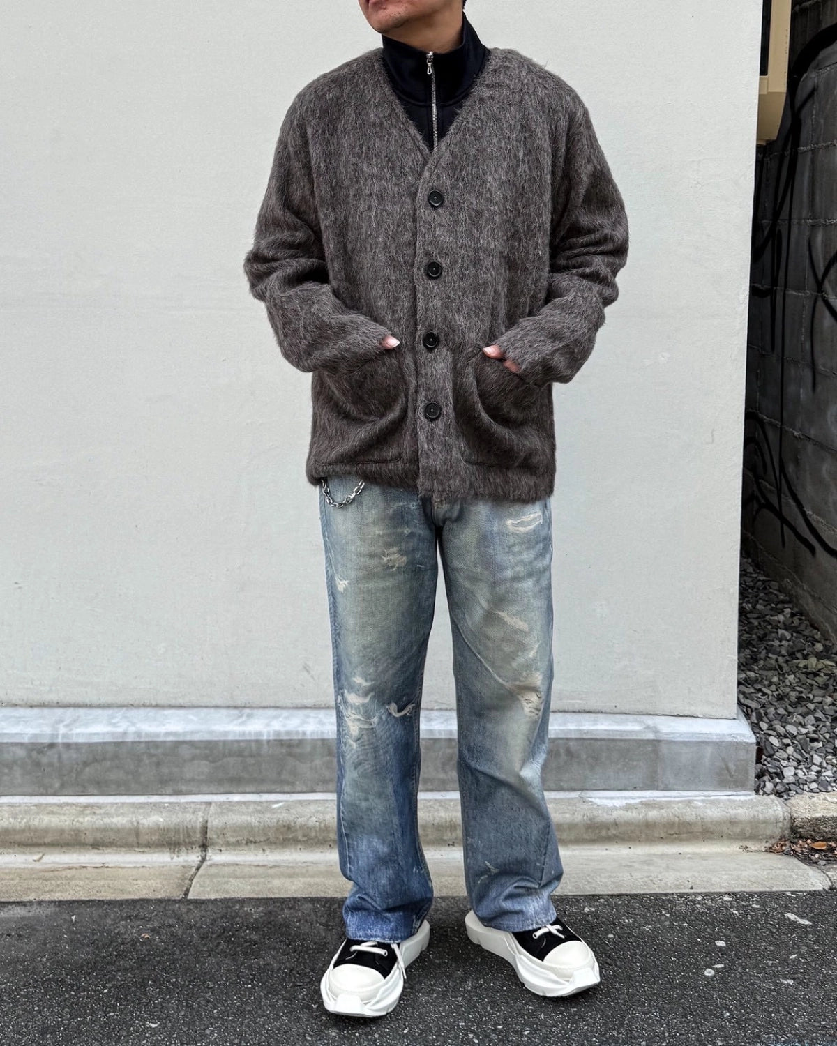 OUR LEGACY / CARDIGAN Mole Grey Hairy Wool (M2266CM)