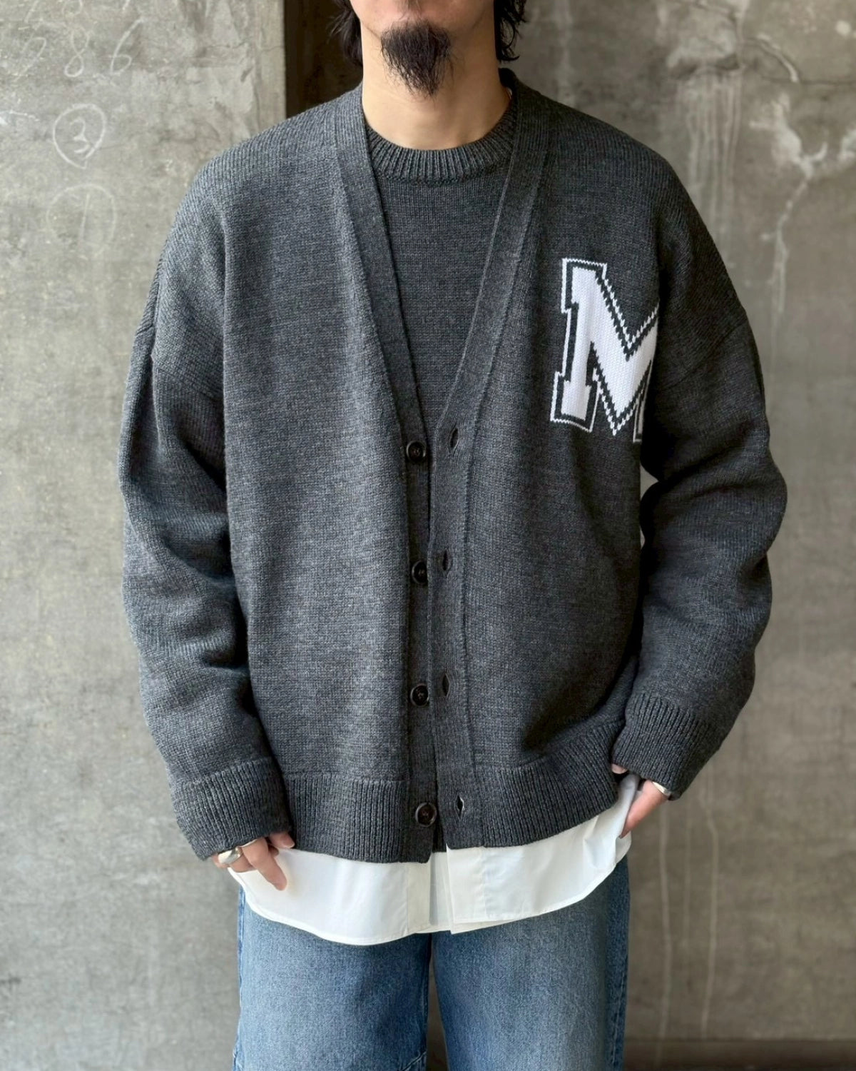 MM6 / ツーインワン ニットカーディガン (SH0HP0012M13206)