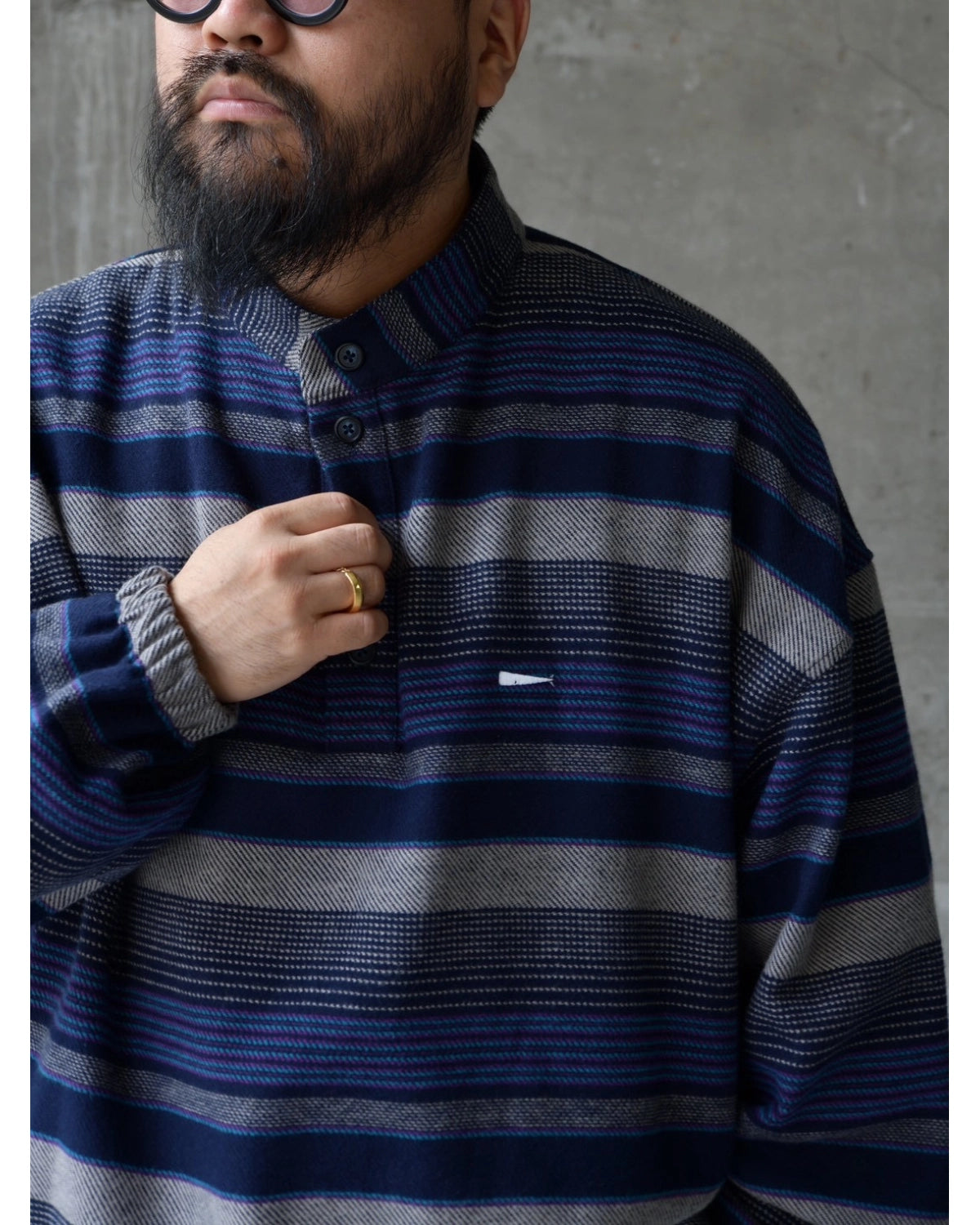 DESCENDANT / TETTY STRIPE PULLOVER LS SHIRT (262TQDS-SHM05)